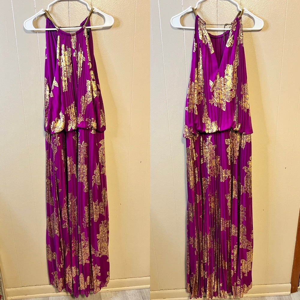 Rich purple and gold size 24 pleated dress only worn once.